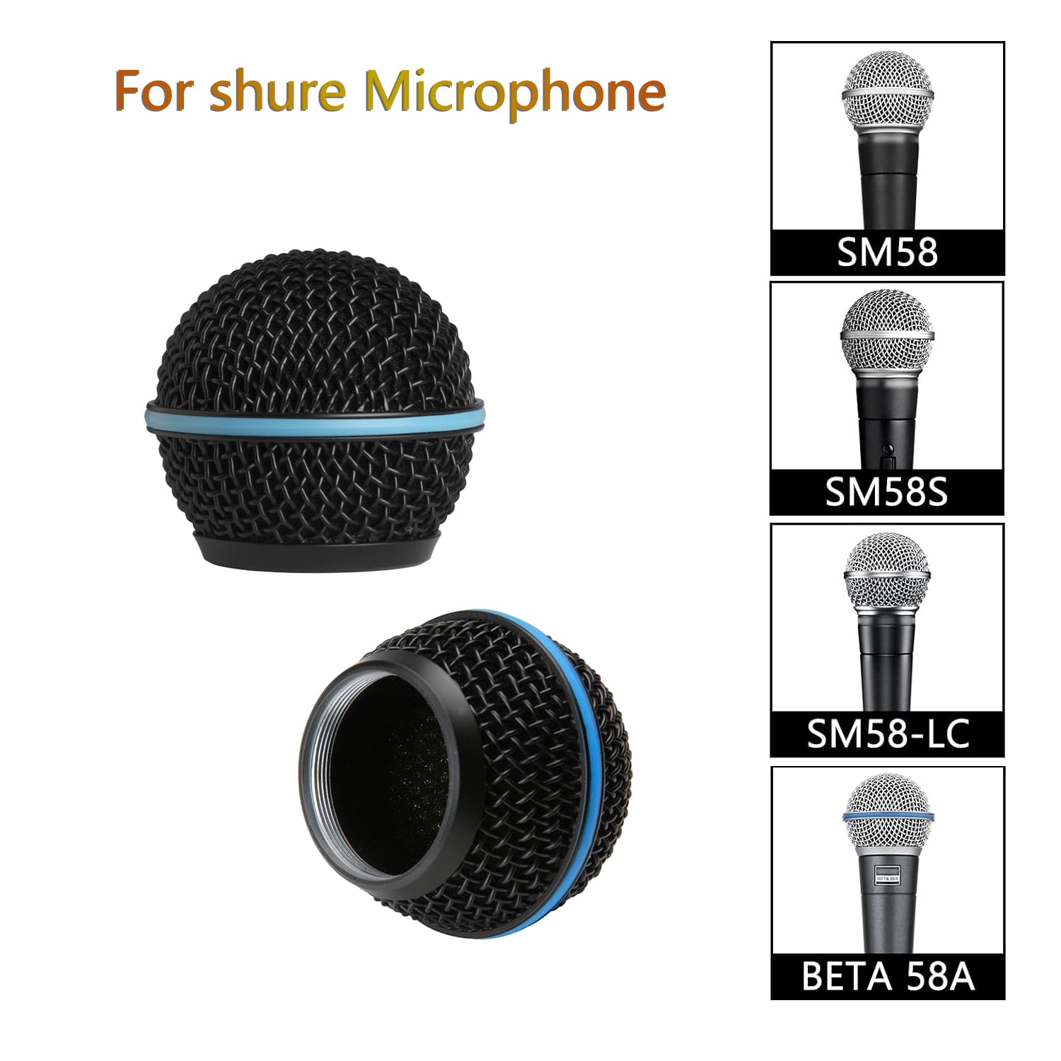 Set Di 4 Griglie Microfono PMELCXD Con Cuffie Spugna - Compatibili Con SM58, Beta A E Altri Modelli - Foto 5