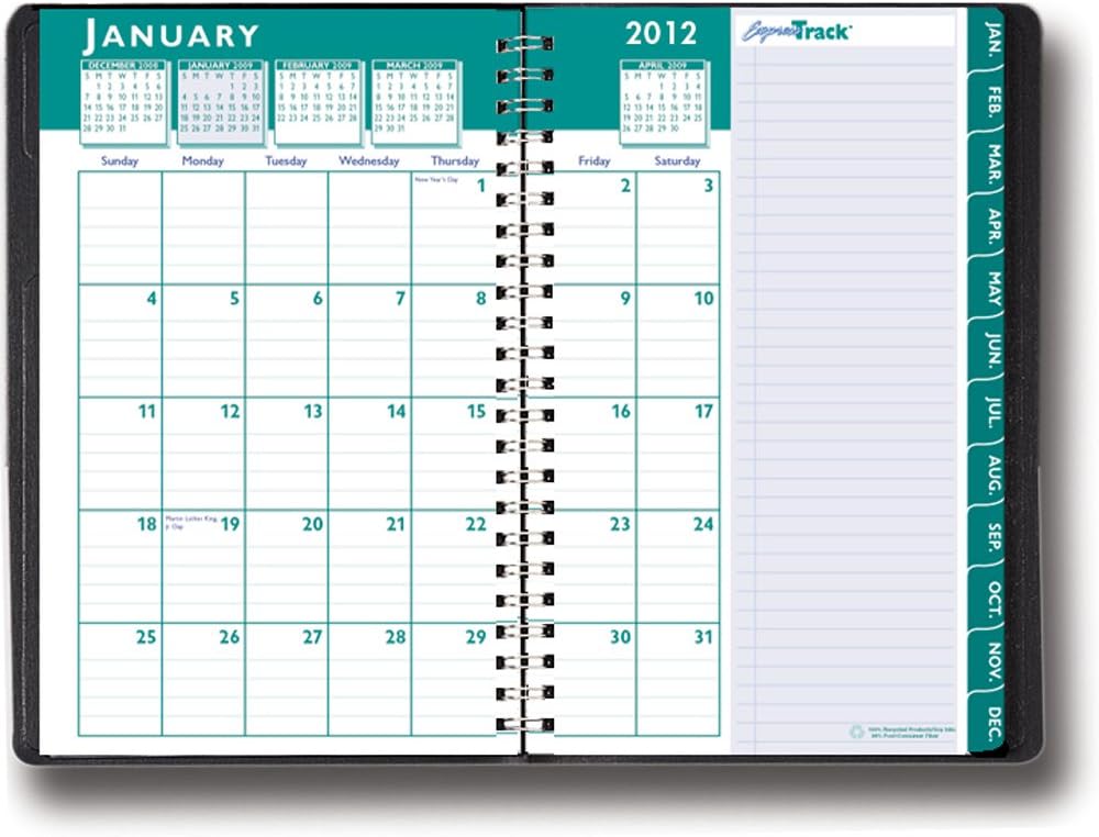 House of Doolittle Express Track Weekly-Monthly Appointment Book, 13 Month, January-January, 2013-2014, Hourly Appointments, 5" x 8", Black