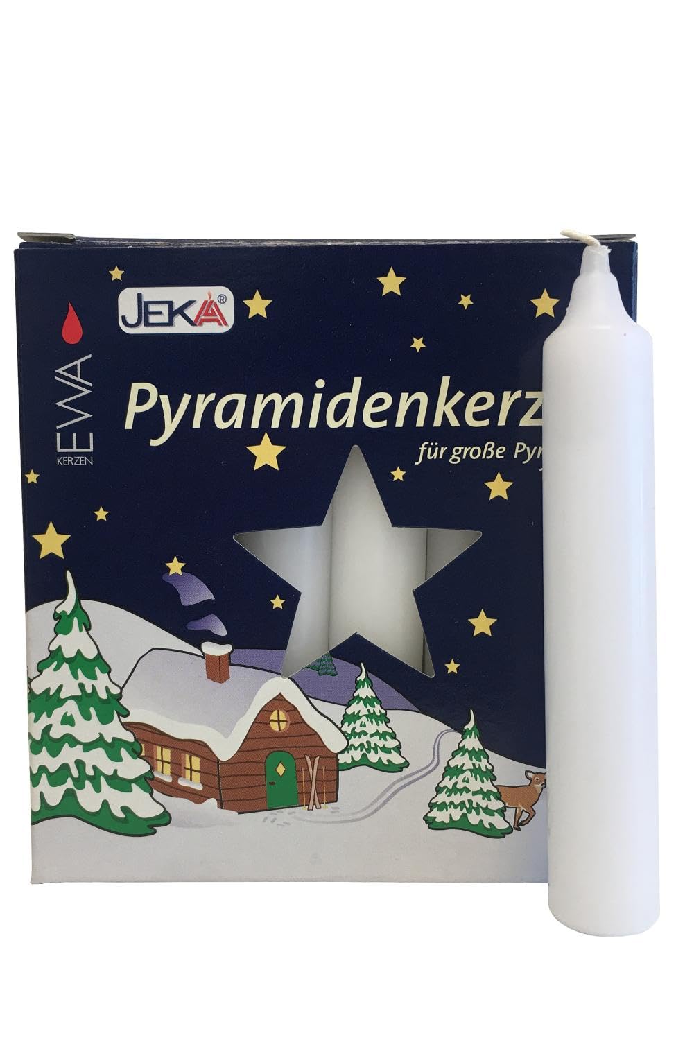 Jeka Kerzen Christmas Pyramid Carousel Candles, Large 17mm - White