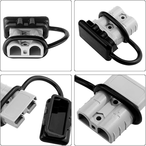 Miniatura 4 de WMYCONGCONG Paquete de 4 conectores de desconexión rápida de batería de 50 A, conector de enchufe para cabrestante de remolque, color gris