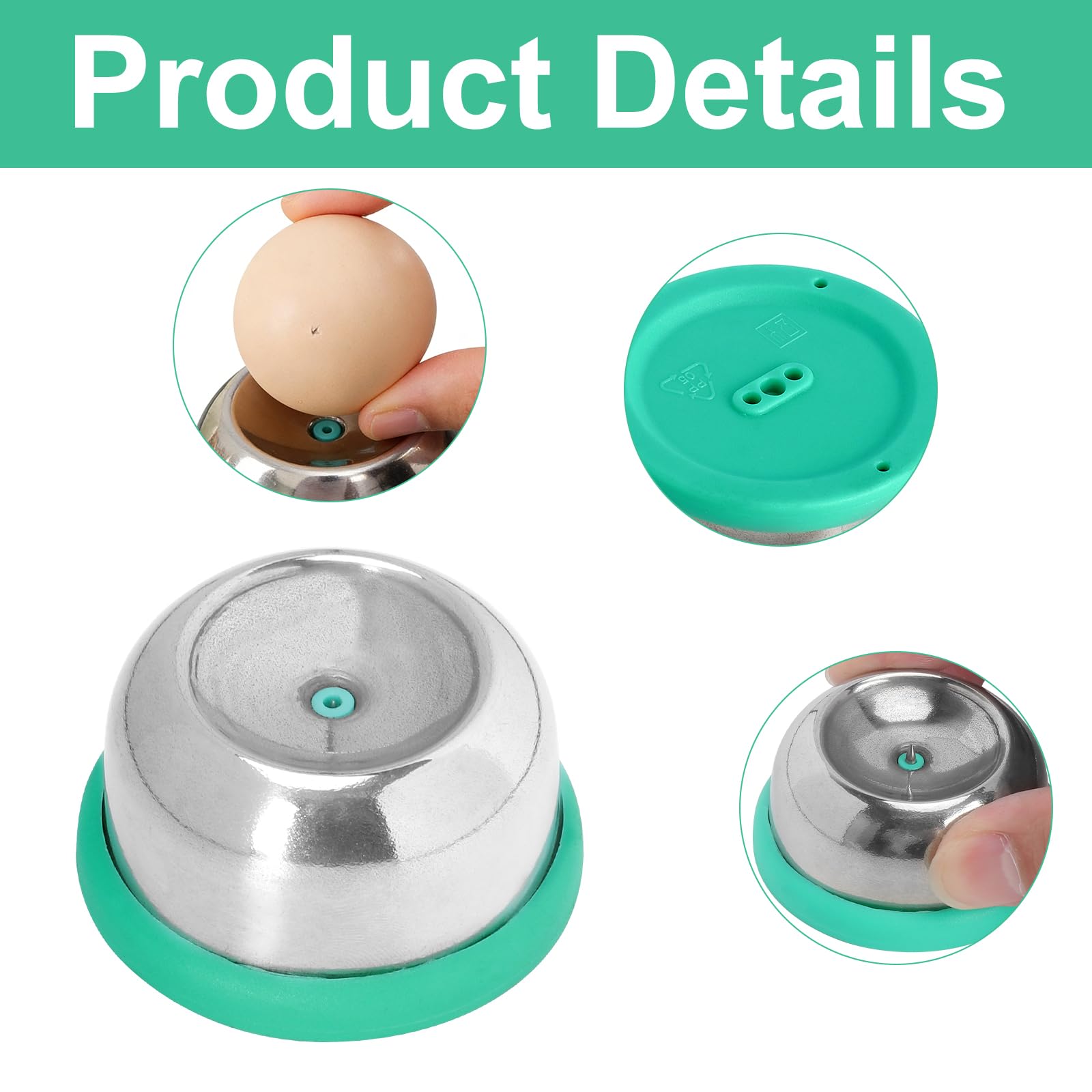 Pinchador de huevos de acero inoxidable semiautomático, Perforador para huevos cocidos 5,7 cm