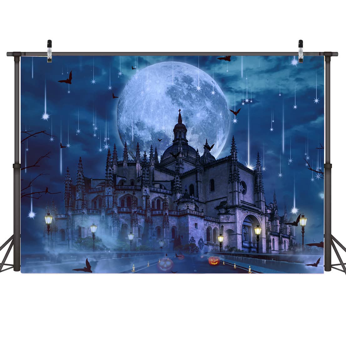 Amazon | AIIKES 7 x 5フィート 魔法の城 魔女 魔法使い 学校 背景  