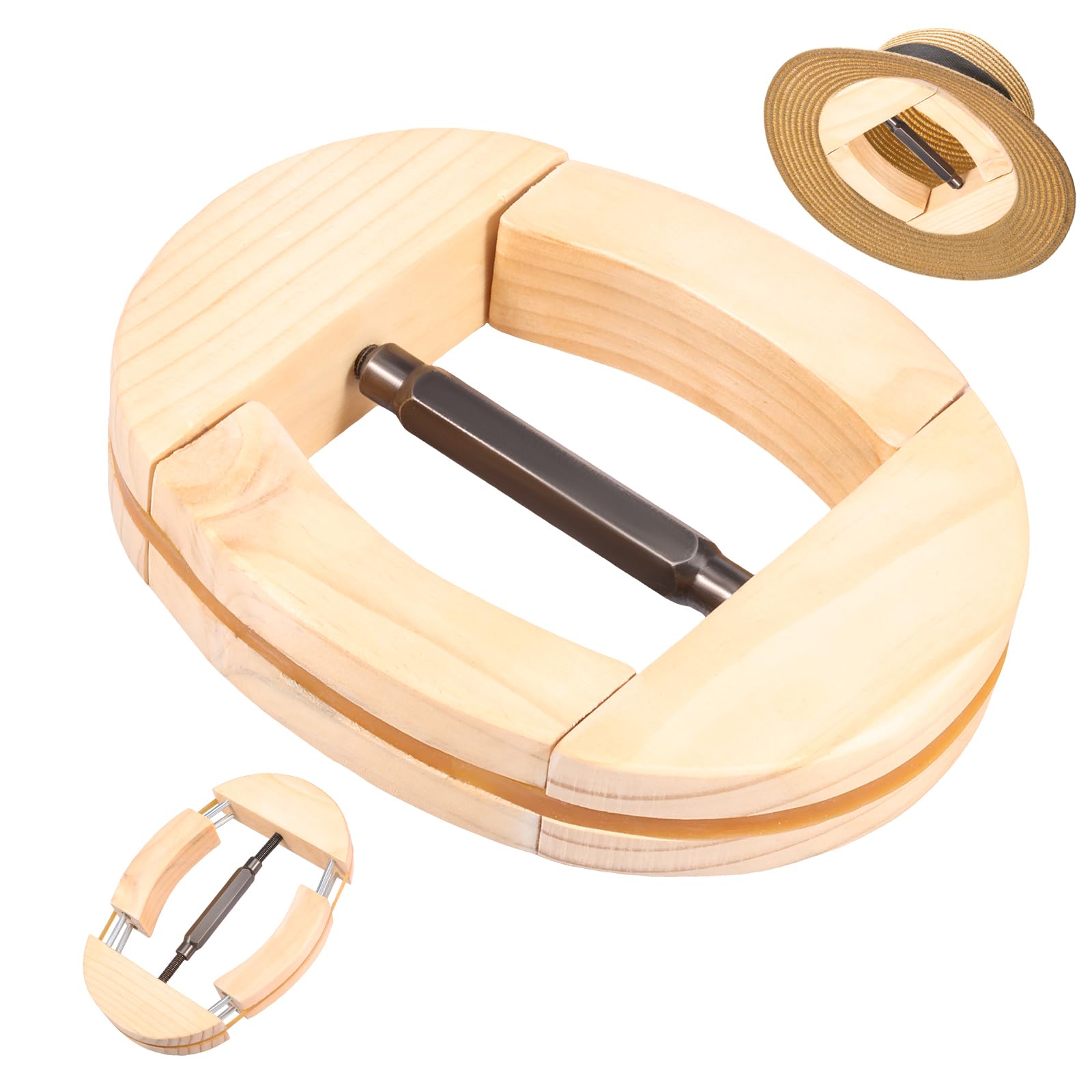 4 Way Wood Hat Stretcher for Shaping and Fixing Hats Solid Wood Hat Shaper and Enlarger Tool Baseball Hats Extender for Baseball Caps Cowboy Fedora