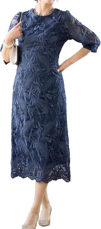 MORE AUNI パーティー ドレス 結婚式 エンブロイダリー コクーンドレス Amazon | [MORE AUNI] パーティー ドレス 結婚式 エンブロイ