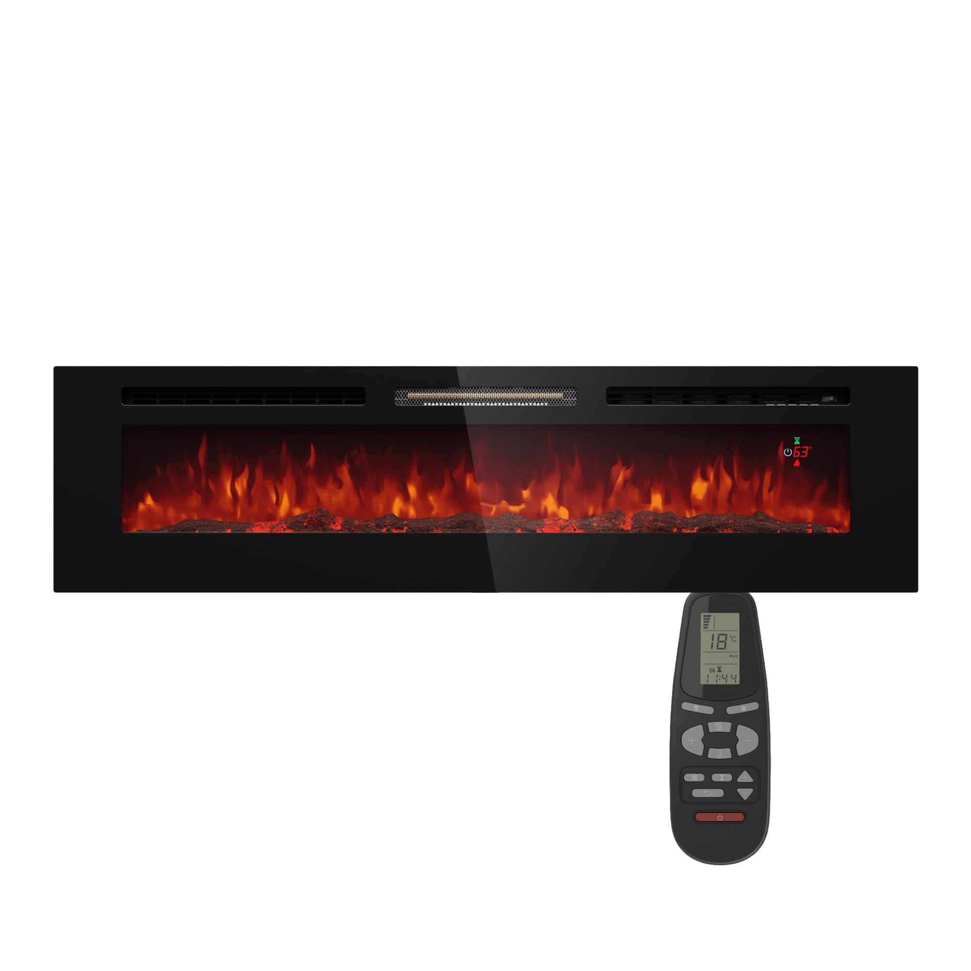 Cheminée décorative Klarstein avec Flammes LED, cheminée électrique avec Chauffage et cheminée, cheminée électrique 1800 W avec télécommande, minuterie et Thermostat réglable, cheminées électriques