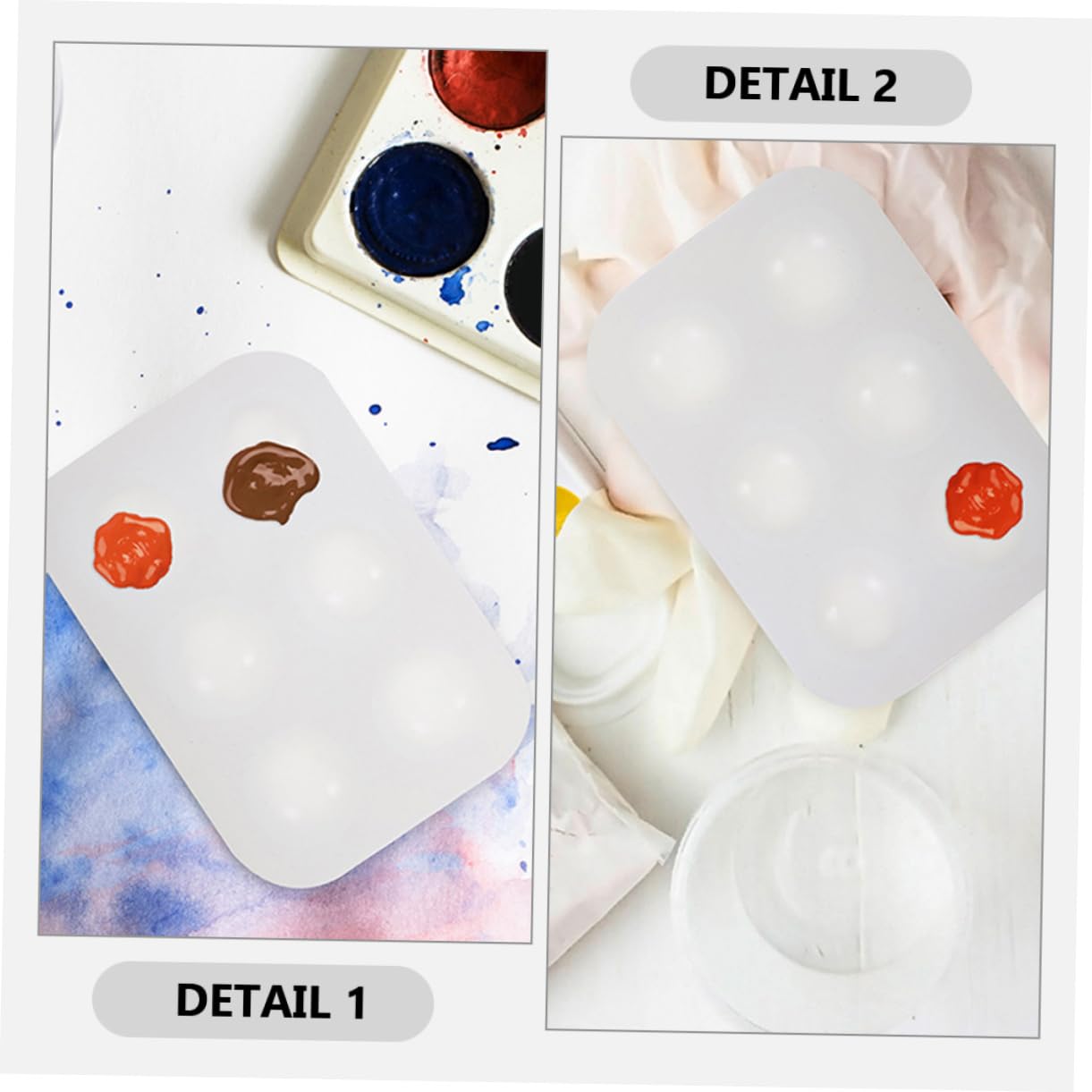 VILLCASE 4 Ensembles Palette De Couleurs en Silicone Plateaux Aquarelle Palette De Peinture Palette De Pigments Palette De Bricolage Palette Aquarelle Vide Palettes D'aquarelle 3 Pièces * 4