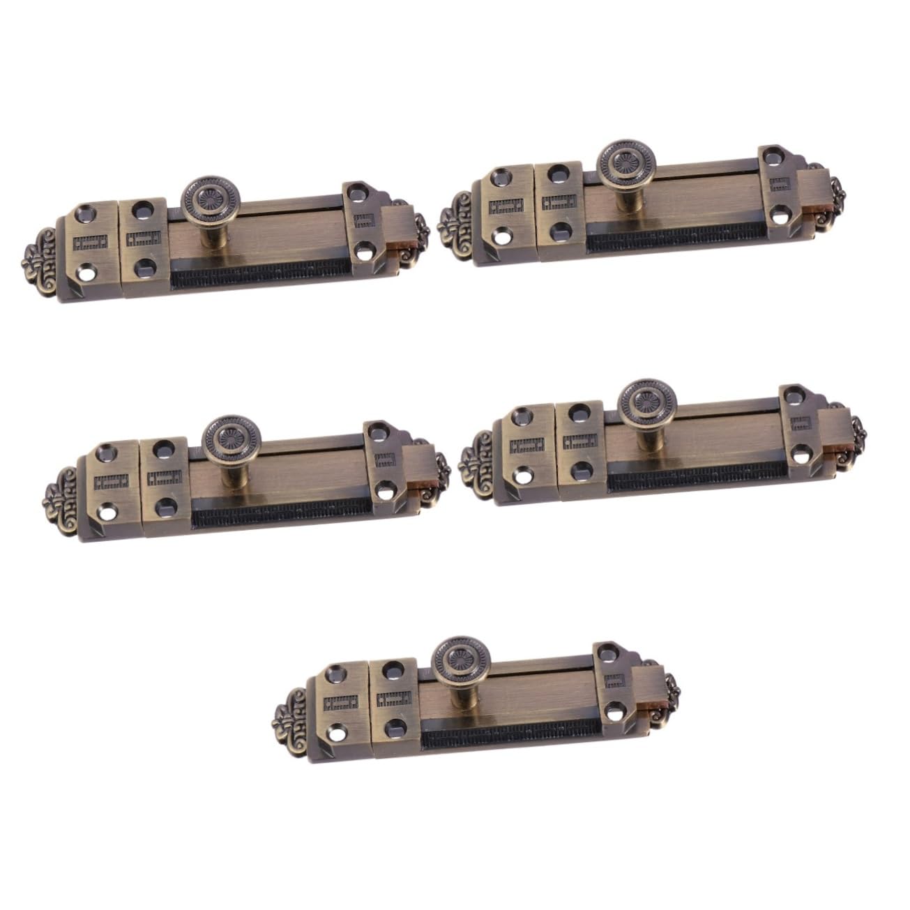 Uonlytech 5pezzi Serratura Scorrevole Vintage Di Chiavistello Per Porta e Finestra Sicurezza Aggiuntiva Per Interni Facile Da Installare Design Elegante e Resistente Adatta Per Bagni e