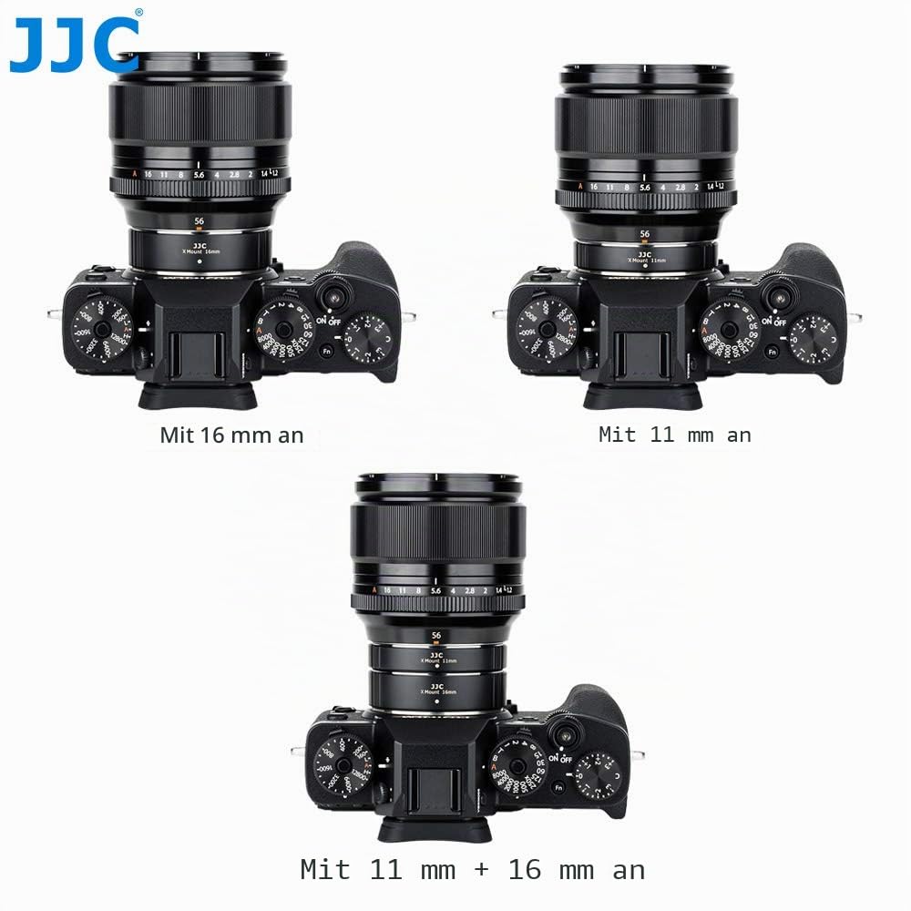 JJC Autofokus Makro Zwischenringe (AF) für Makrofotographie Passen für Fujifilm X Mount Kameras X-T30 III X-H2S X-S20 X-PRO3 X-PRO2 X-T5 X-T4 X-T3 X-T50 X-T30II X-T30 X-E4 X-E3 X-T200(11mm /16mm Sets)