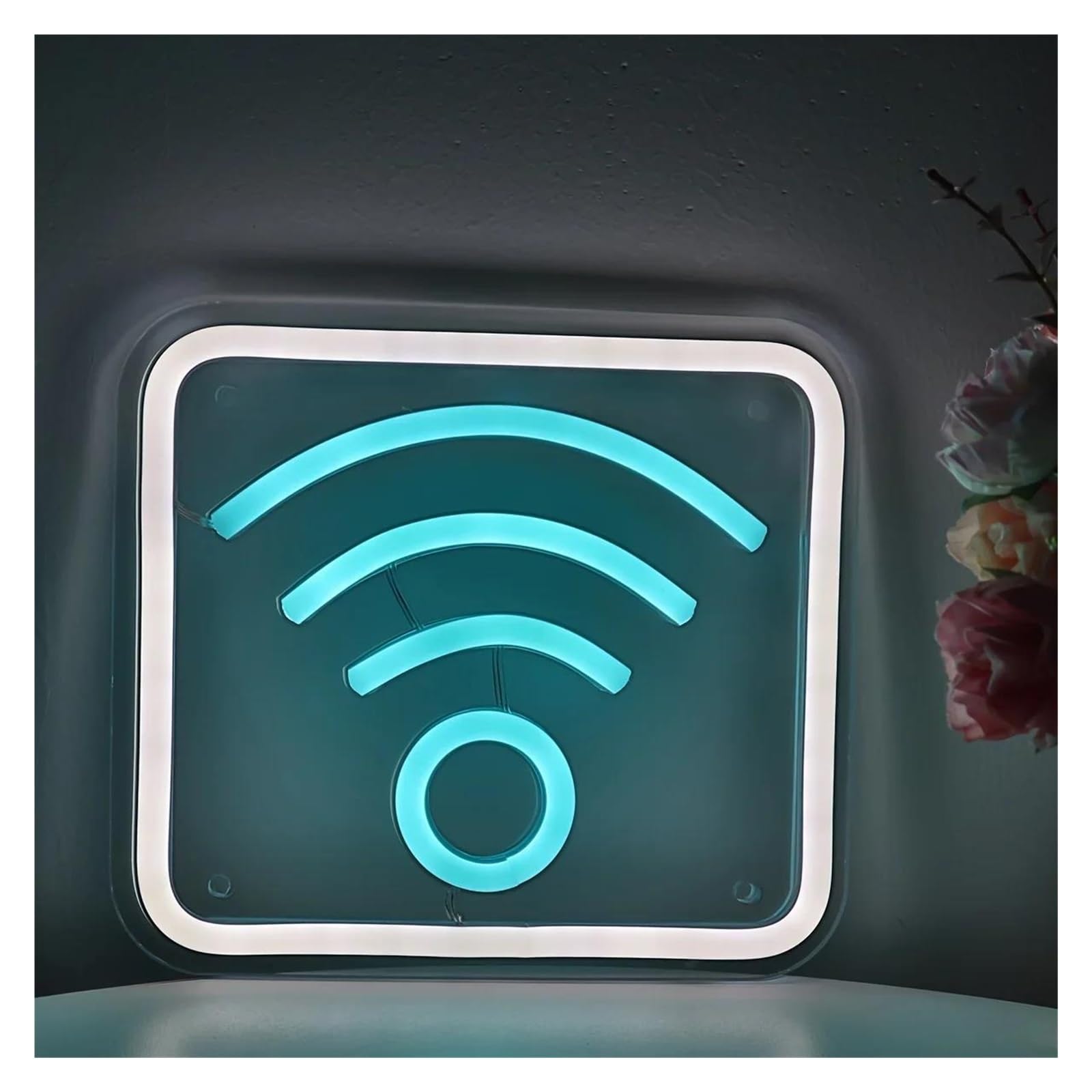 Decoración Lámparas Luces De Pared LED De Neón Con WiFi, Letrero Artístico Para Áreas Públicas, Tiendas, Restaurantes, Aeropuertos, Pubs, Clubes 25x22.7cm
