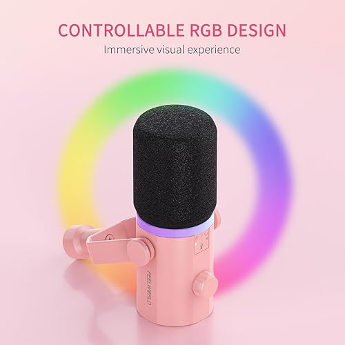Miniatura 5 de FEELWORLD PM1 XLR - Micrófono dinámico USB con brazo de brazo, regalos para grabación de podcasts, computadora, juegos, transmisión en vivo, voz en