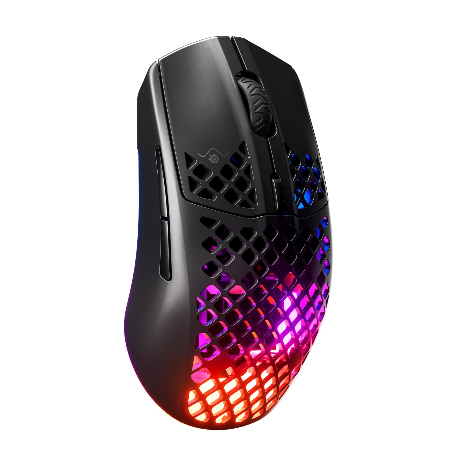SteelSeries Aerox 3 Wireless - Souris gaming RGB trouée - Design étanche ultra-léger - Capteur optique 18K DPI TrueMove Air - Onyx