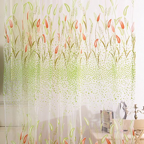 WINOMO Cortina transparente para janela de tela de janela de gaze para porta, cortina para decoração