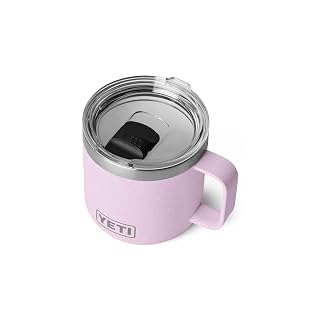 YETI Rambler 14 oz Ceramic Lined Stackable Mug, Vacuum Insulated, Stainless Steel with MagSlider Lid, Cherry Blossom - Amazon product rated Grade A