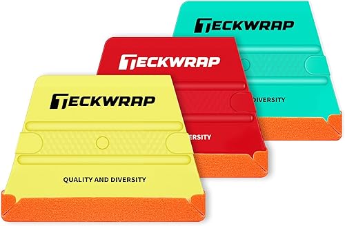 Vista 64 de Teckwrap - Escobilla de goma, fieltro y plástico de 4 pulgadas para calcomanías de vinilo para automóviles, herramienta de aplicación 1pcs Azul