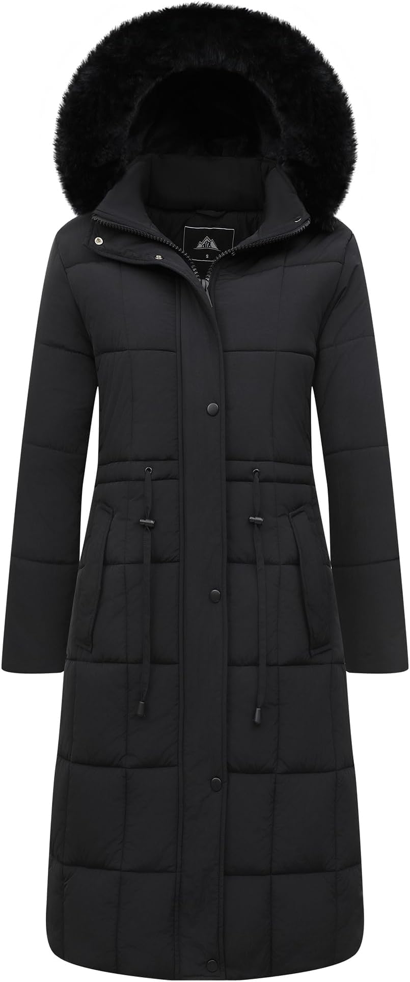 GOLDLADY Women's Waterproof Long Winter Coat Thickened Down Alternative Jacket Warm Puffer Jacket Hooded Parka