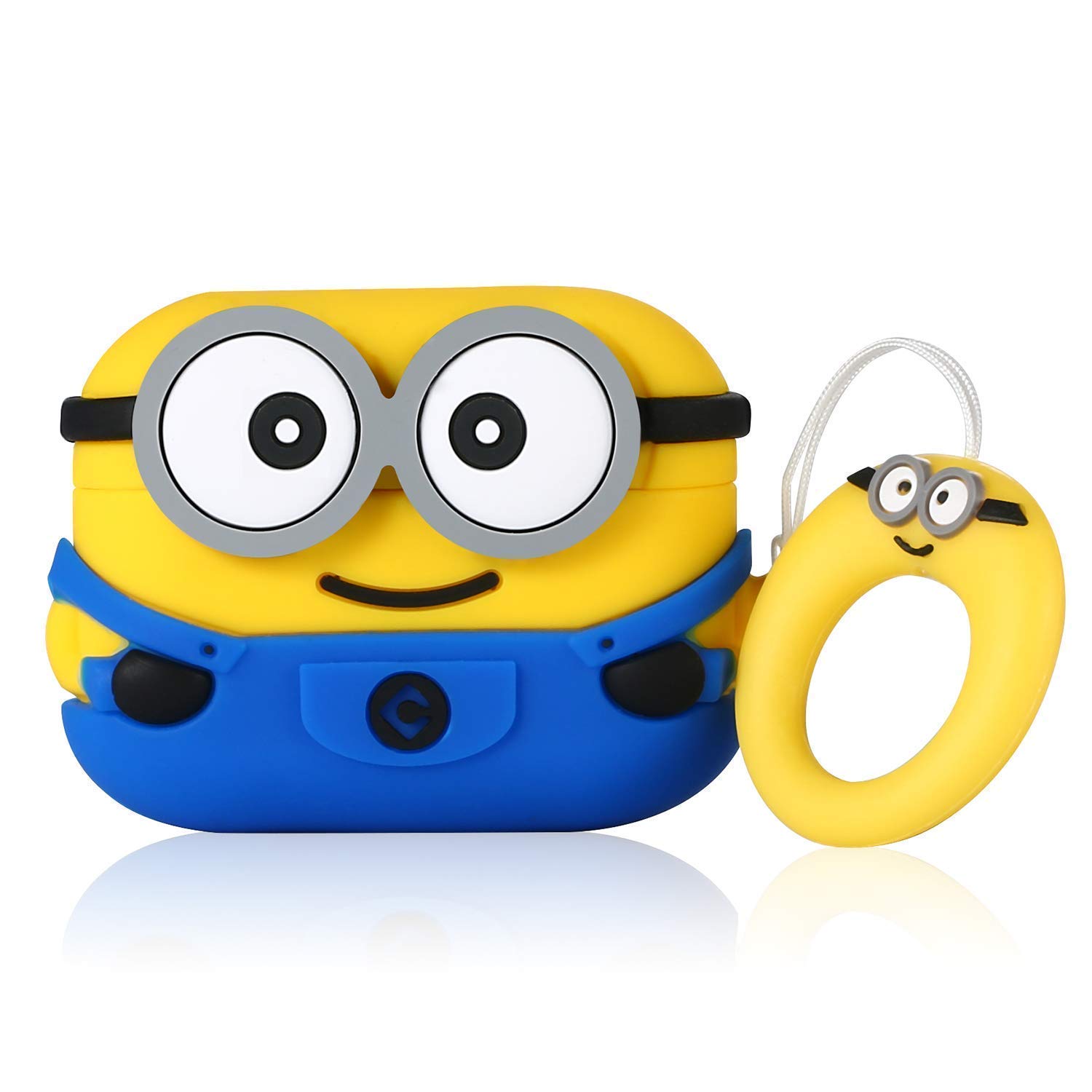 Meyaar Earphone Case Cover Compatible for Realme Buds T300 & T310, Soft Silicone Skin Case Cover Shock-Absorbing Protective Case with Keychain for realme Buds T310 & T300 Only (Yellow)
