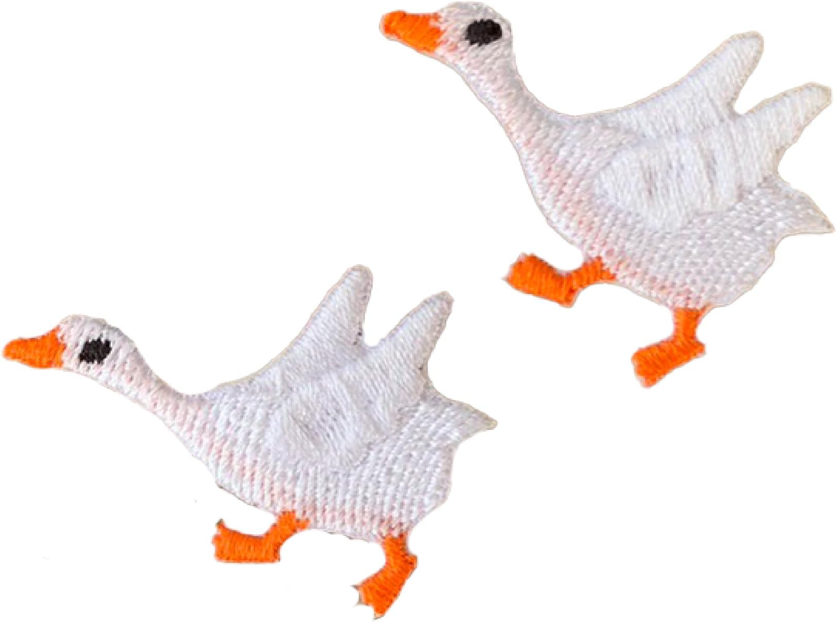 Generic Tiny Goose Small Goose Iron On Patches, Cute Decor Patches for Dress Backpacks Clothes Pants Jeans Hats, Embroidery Applique DIY Accessory, 3, black,blue