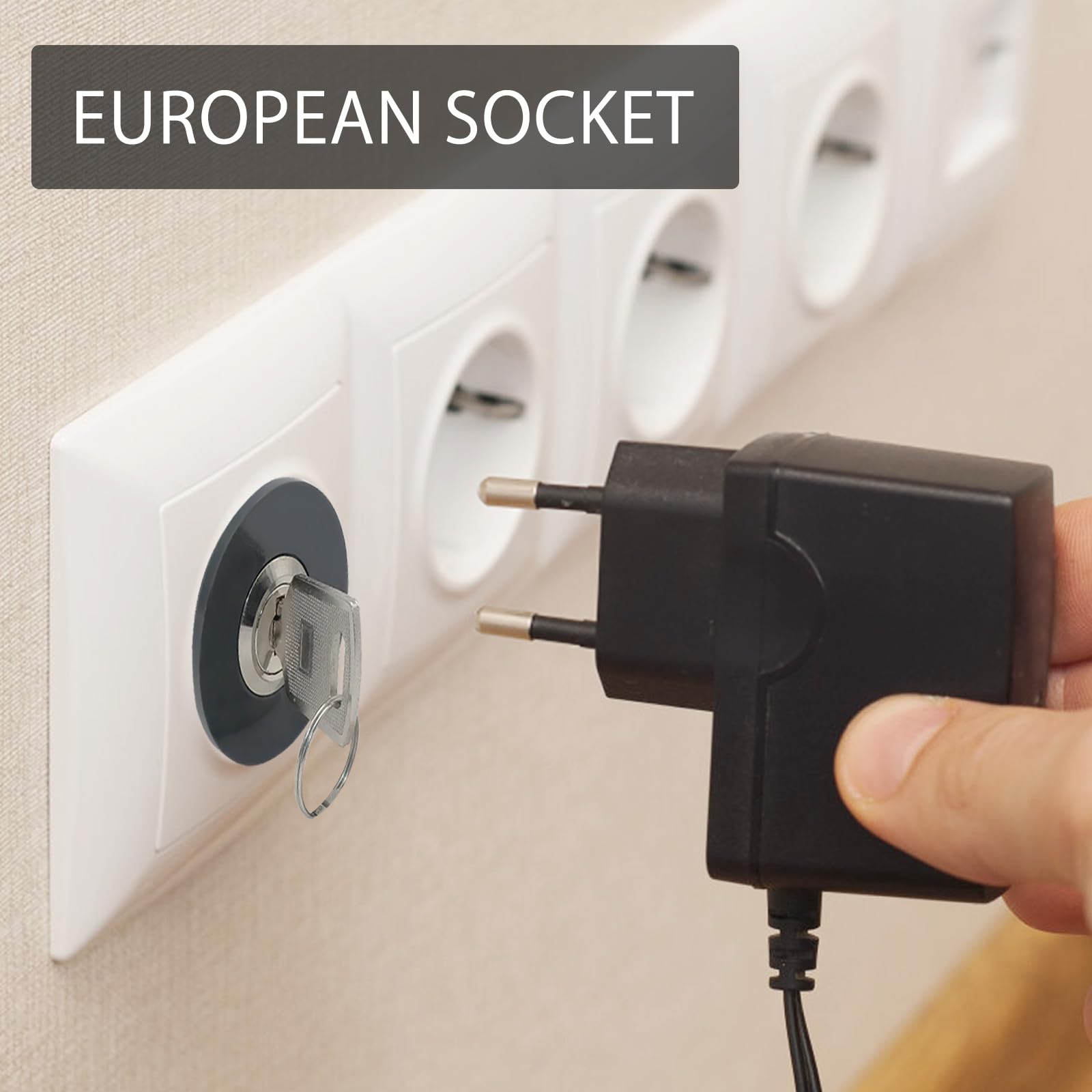 4 x zamek do gniazdka, zamykane, z zabezpieczeniem przed dziećmi, zabezpieczenie przed dziećmi, zabezpieczenie przed dziećmi, zapobiega dzieciom z urządzeniami elektrycznymi