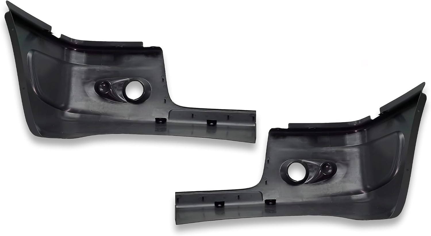 KOZAK Front Bumper - Front Center Chrome and End Corners Plastic with One Fog Light Hole Set Compatible with Freightliner Century 2005-2011 Includes Logo, 2x 22" Wipers, License Plate Holder, and Vest