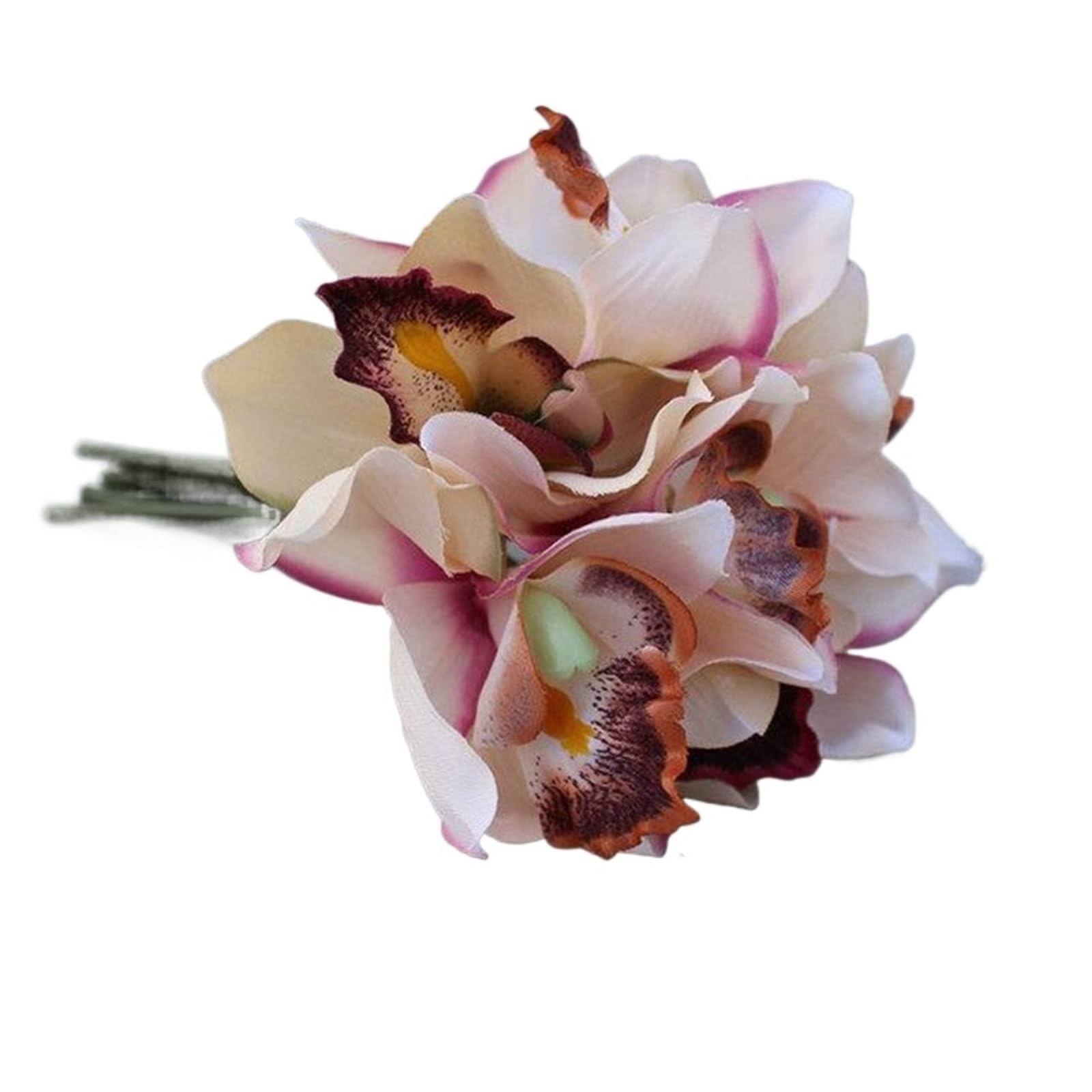FonHNDG Artificial Flower Branches 7 Head Wedding Decoration Mariage Orchid Artificial Flower Decorative Silk Voilet Bridal Bouquet Home Accessories(Color7)