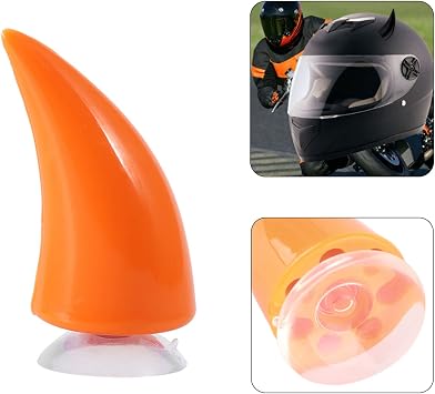 Motorcycle Helmet Devil Demon Horn Decorative Accessory for 2.6 X 1.5in (Orange)