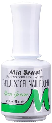Mia Secret Gelux Soak-off esmalte de uñas de gel color verde neón - Esmalte de gel curado con lámpara de uñas - Esmaltes para uñas en gel de larga