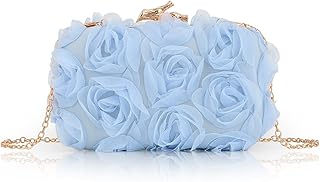 Women Clutches Purse Lace Formal Flower Evening Handbag Chain Strap Shoulder Bag