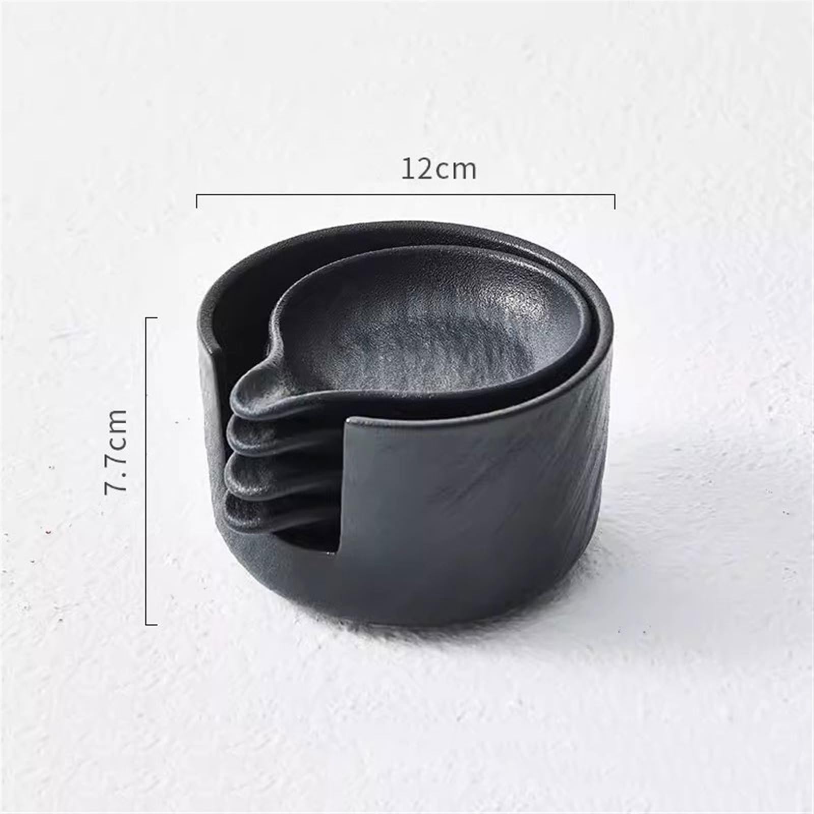 Wielofunkcyjny Naczynie do przypraw układania w stosy Ceramiczne naczynie maczania gospodarstwie domowym Proste na przekąskę z wiadrem przechowywania Łatwy do czyszczenia(Czarny)
