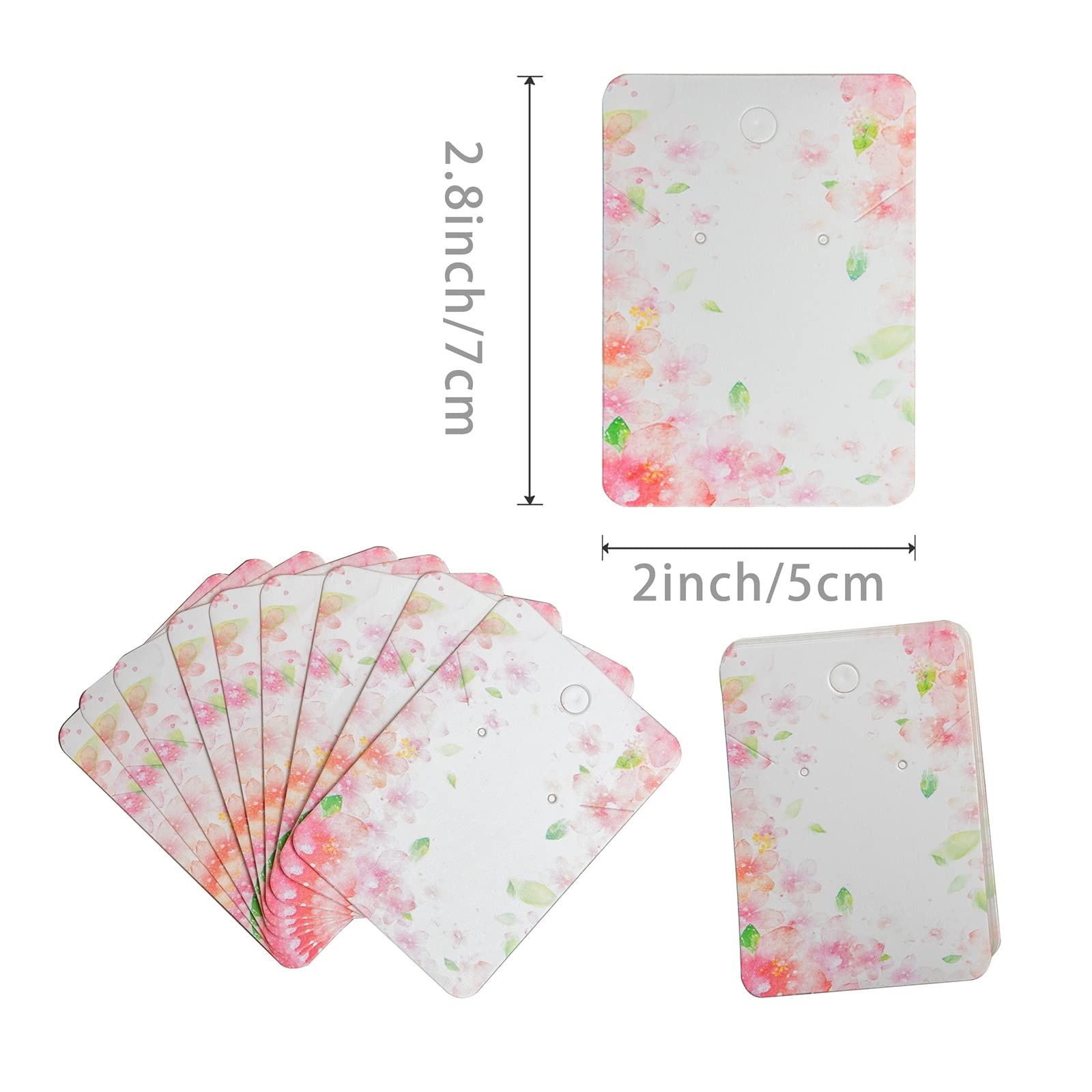 Flower Earring Display Cards With Bags Necklace Display Cards Sets Earring Packing Holder Cards With bags Jewelry Packing For Earring Necklace Jewelry Packing 100Pack Paper 100Pack Bags 2 x 2.5 Inch