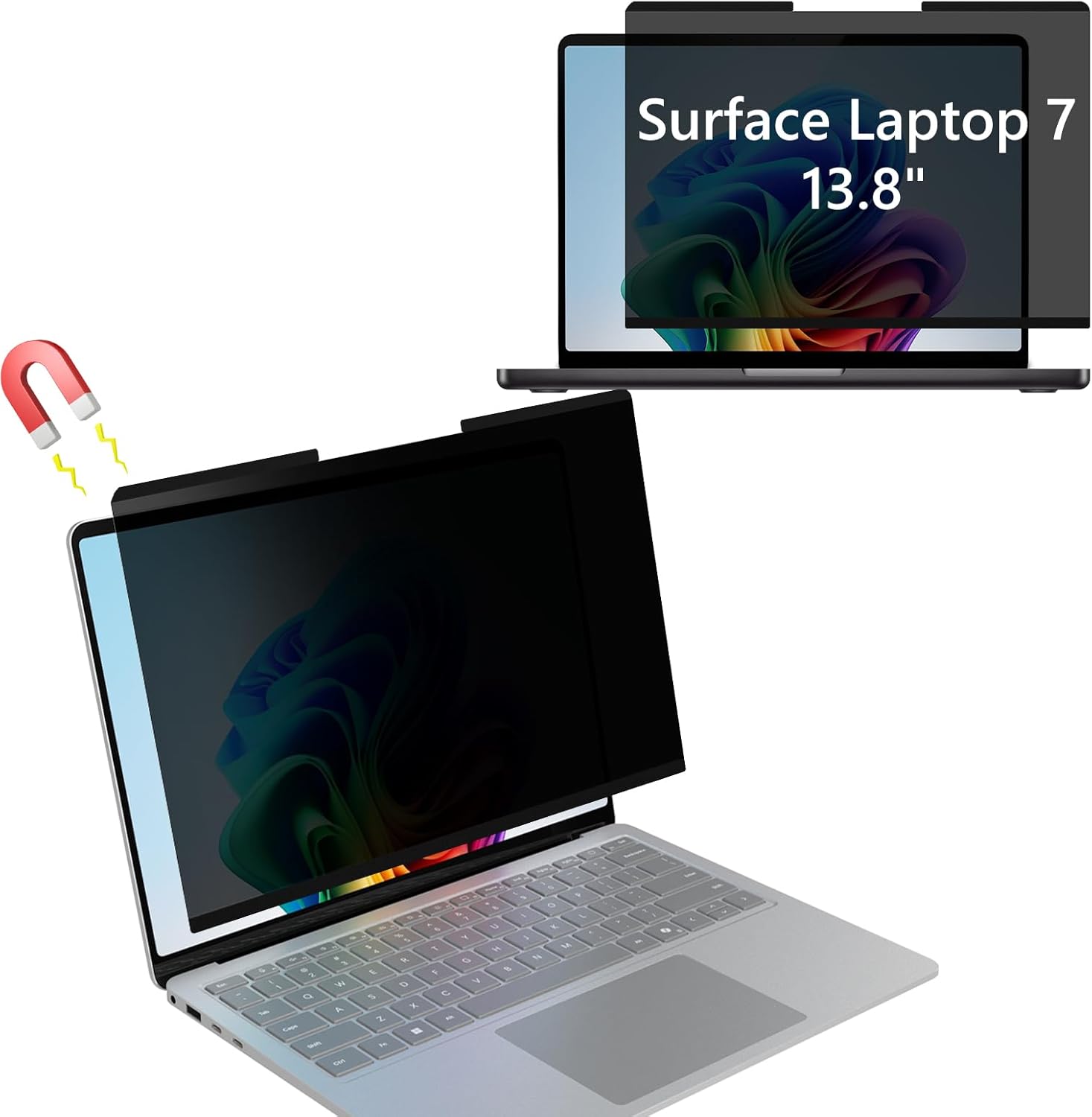 Magnetic Privacy Screen for 13.8 Inch Microsoft Surface Laptop 7 2025, Removable Privacy Laptop Filter Shield, Anti Glare Blue Light Anti-Spy Notebook Protector for Surface Laptop 7 13.8"