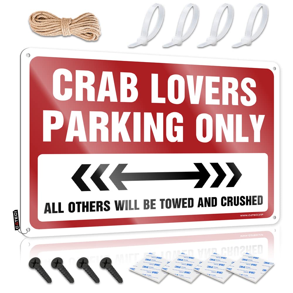 Guest Sweet Decorations | Crab Lovers Parking Only Trendy Decorative Wall Art Ready To Hang For Pool(20X30CM)