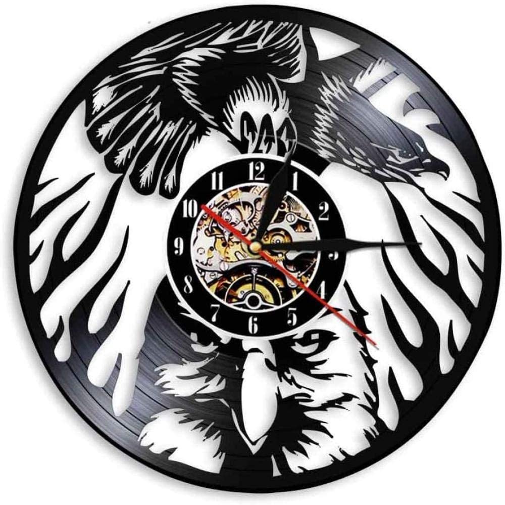 Bird Wall Clock Animal Soaring Bald Eagle Vinyl LP Record Watch Raptor Eagle in the Sky