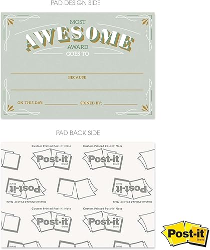 Miniatura 4 de Certificado de logro motivacional, bloc de notas adhesivas de relleno  bloc de notas adhesivas de reconocimiento reposicionable de 6 x 4 pulgadas,