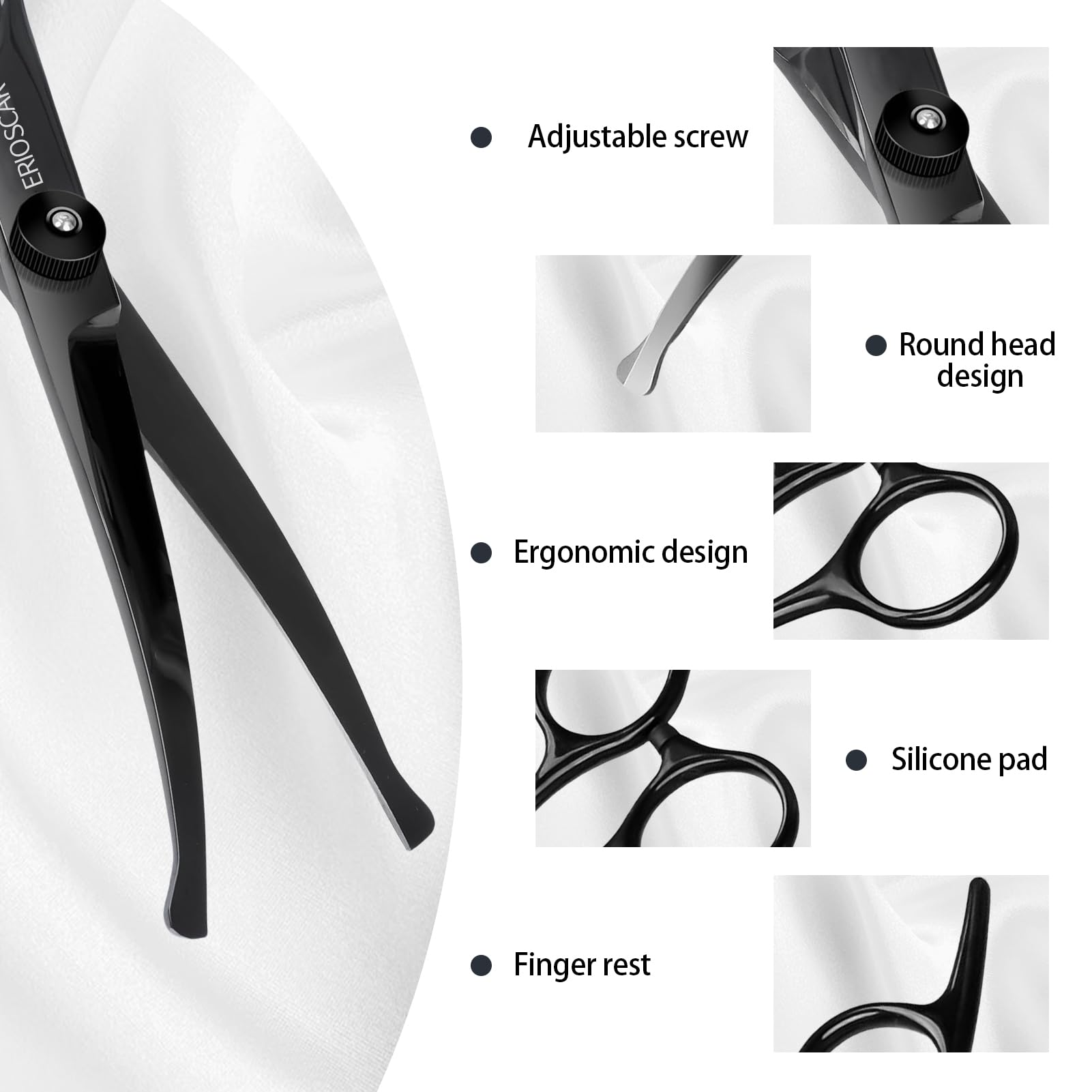 Pet Grooming Scissors, Curved Dog Grooming Scissors with Safety Round Tip - Image 3