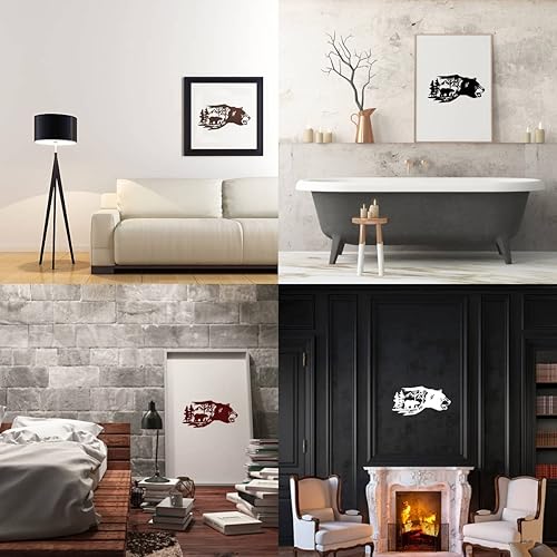 Miniatura 6 de Molde de resina de oso, decoración de pared con árbol de montaña y bosque, molde de silicona animal para fundición de resina epoxi, decoración de