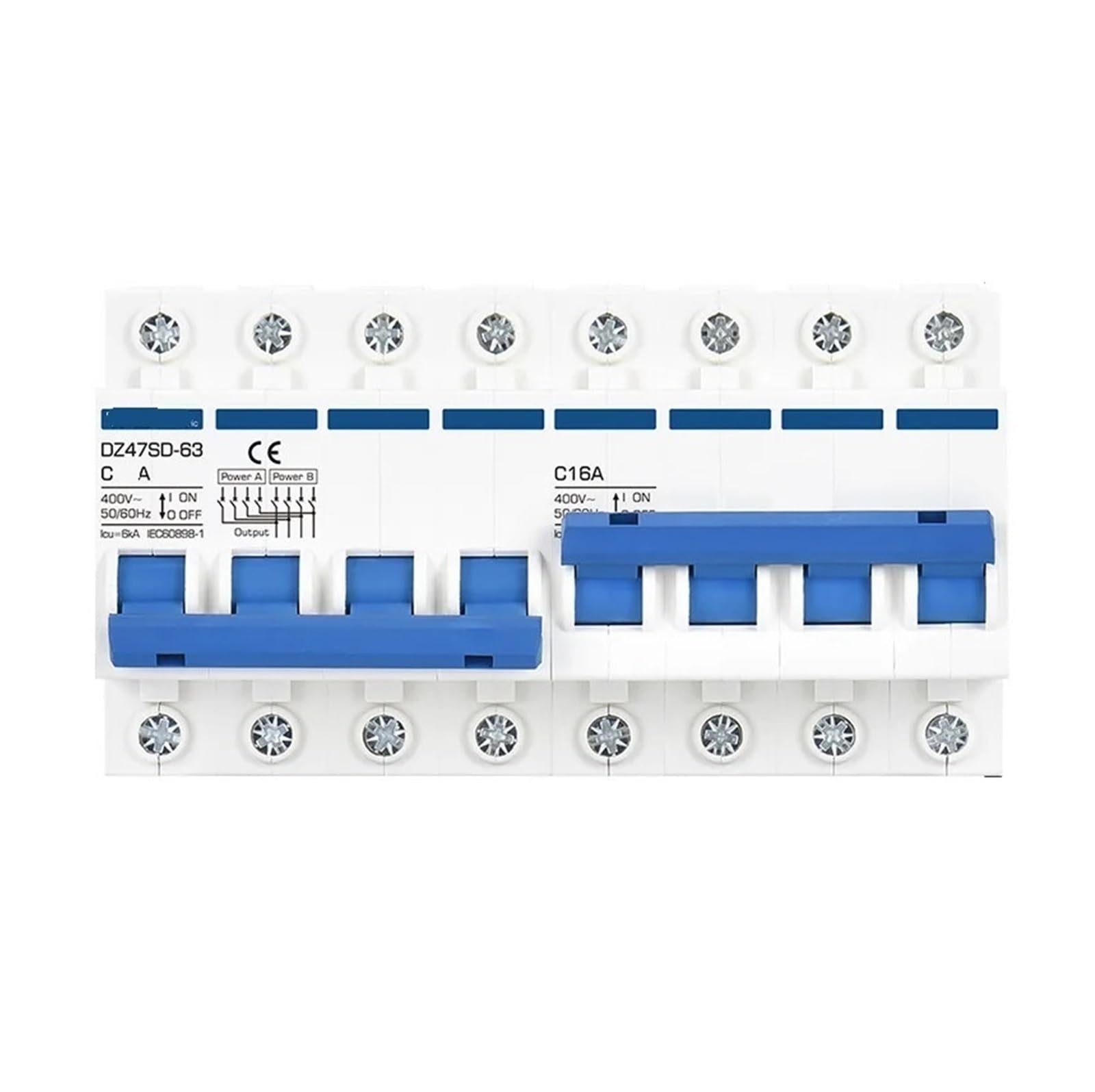 Interrupteur de transfert manuel 4P 40A AC 220V disjoncteur verrouillage photovoltaïque
