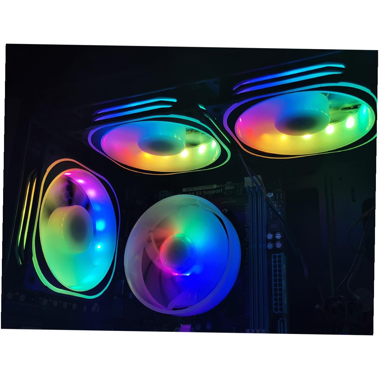 Garneck Ventilador de Refrigeración LED Rgb de 12cm para PC con Controlador Estándar, Iluminación Rgb y Plástico para Celebracion Verano
