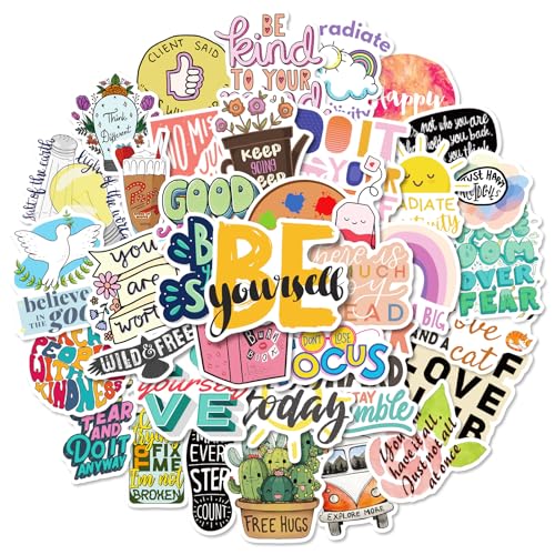 200PCS Motivational Stickers - Inspirational Positive Affirmation Stickers for Water Bottles Laptops and Office/School Supplies Vinyl Waterproof Stickers Suitable for Adults Teens and Teachers