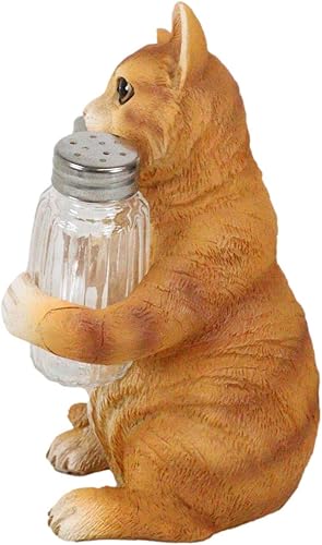 Miniatura 4 de Ebros Gift Gatito felino peludo de cristal para salero y pimentero, figura de 8.25 pulgadas de alto, loco para gatos, gatito, decoración de mascotas