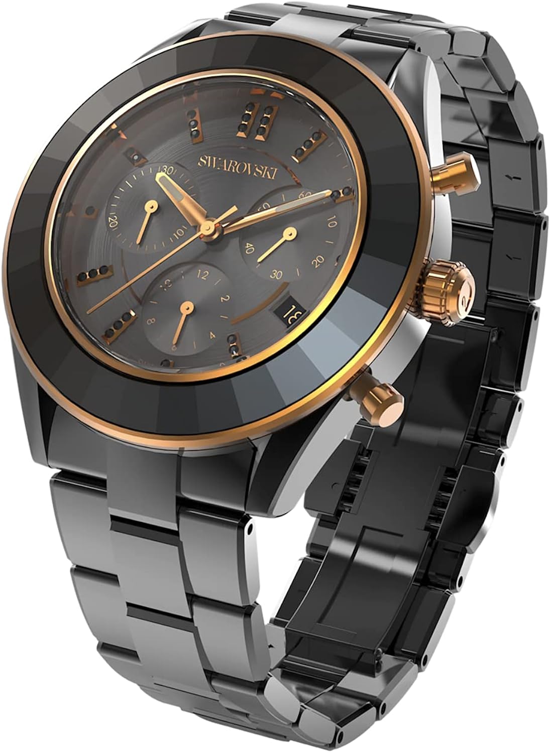 Swarovski Orologio Octea Lux Sport Fabbricato in Svizzera, Bracciale di metallo, Nero, Finitura nera Swarovski Orologio Octea Lux Sport Fabbricato in Svizzera, Bracciale di metallo, Nero, Finitura nera