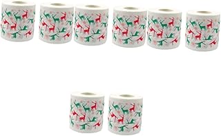 BESTOYARD 8 Rolos De Papel Higiênico Impresso Rolo De Papel Higiênico Colorido Em Massa Papel Higiênico Lenços De Banho Papel Higiênico Rolo De Mão De Natal Toalha De Natal Tecido Higiênico