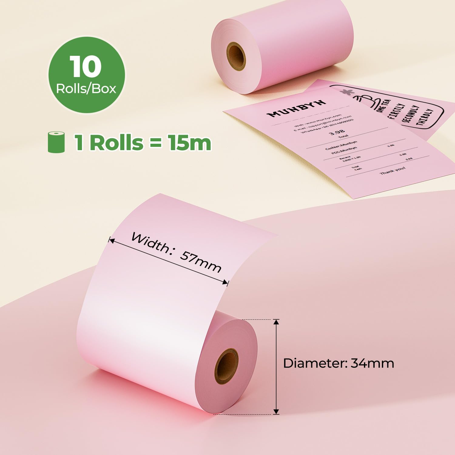 IETFULL 2 1/4 X 50ft Thermal Paper (10 Rolls), BPA Free