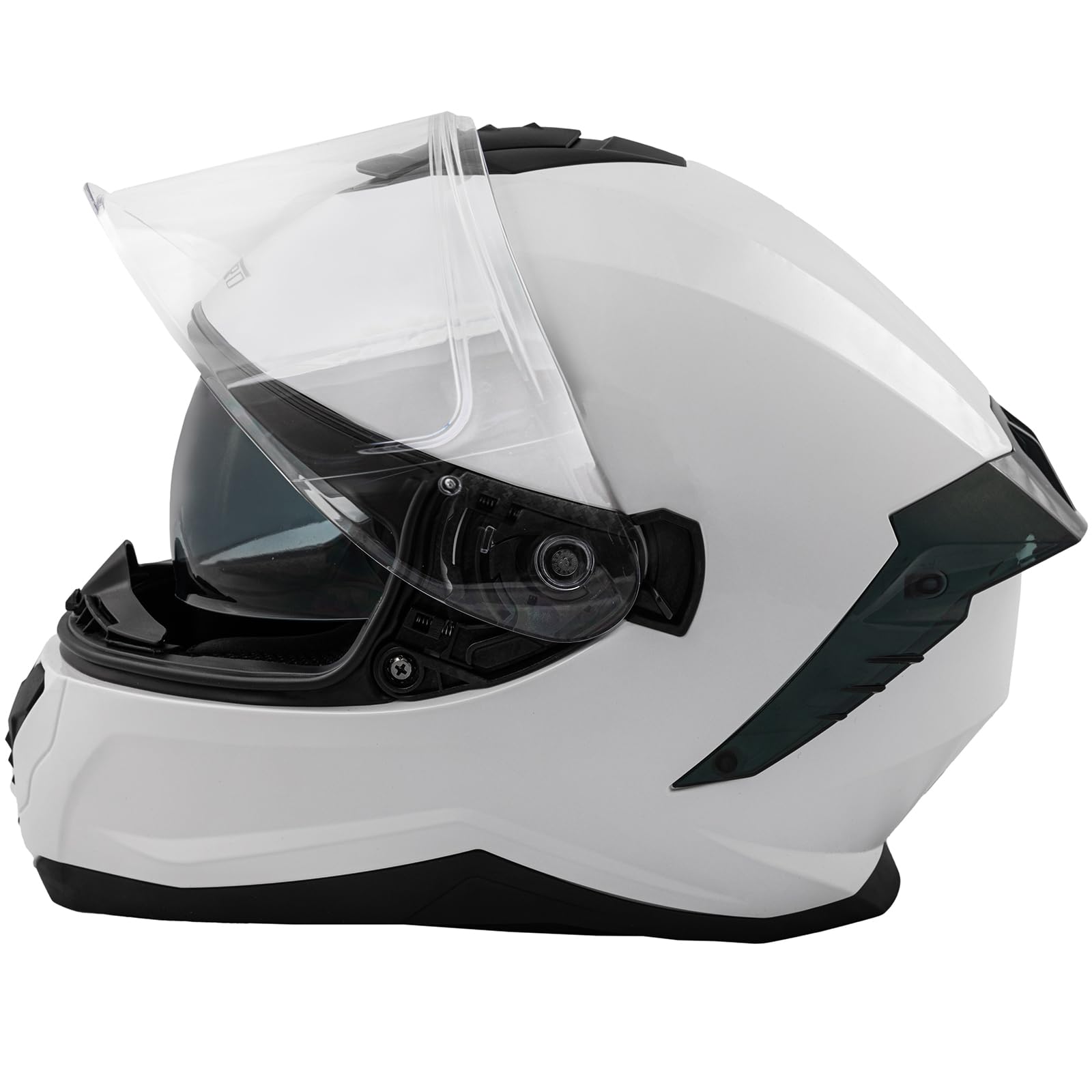 A-Pro Casco Integrale Moto Scooter Touring Visiera Interna Parasole Viaggio Bianco M
