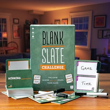 Blank Slate: Challenge, A Fresh Take on The Classic, Creative Word Matching Fun with 150 Word Prompts, Match Words to Score Points & Win, Great Travel Party Game Experience for 2 or 4 Players
