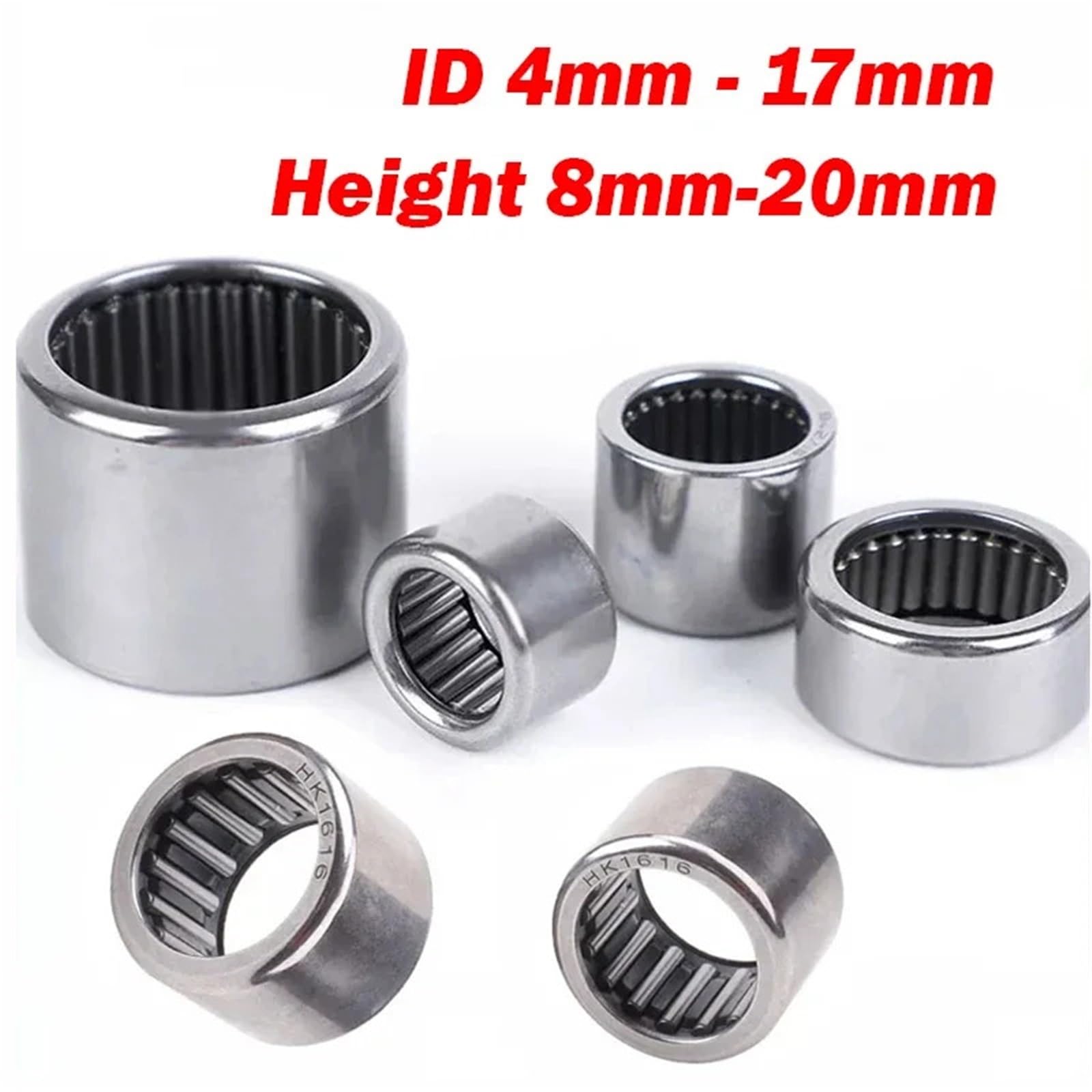 Roulement à Aiguilles Roulements à aiguilles HK (1/2/5/10 pièces), diamètre intérieur 4 17 mm, hauteur 8 20(5Pcs,18mm)