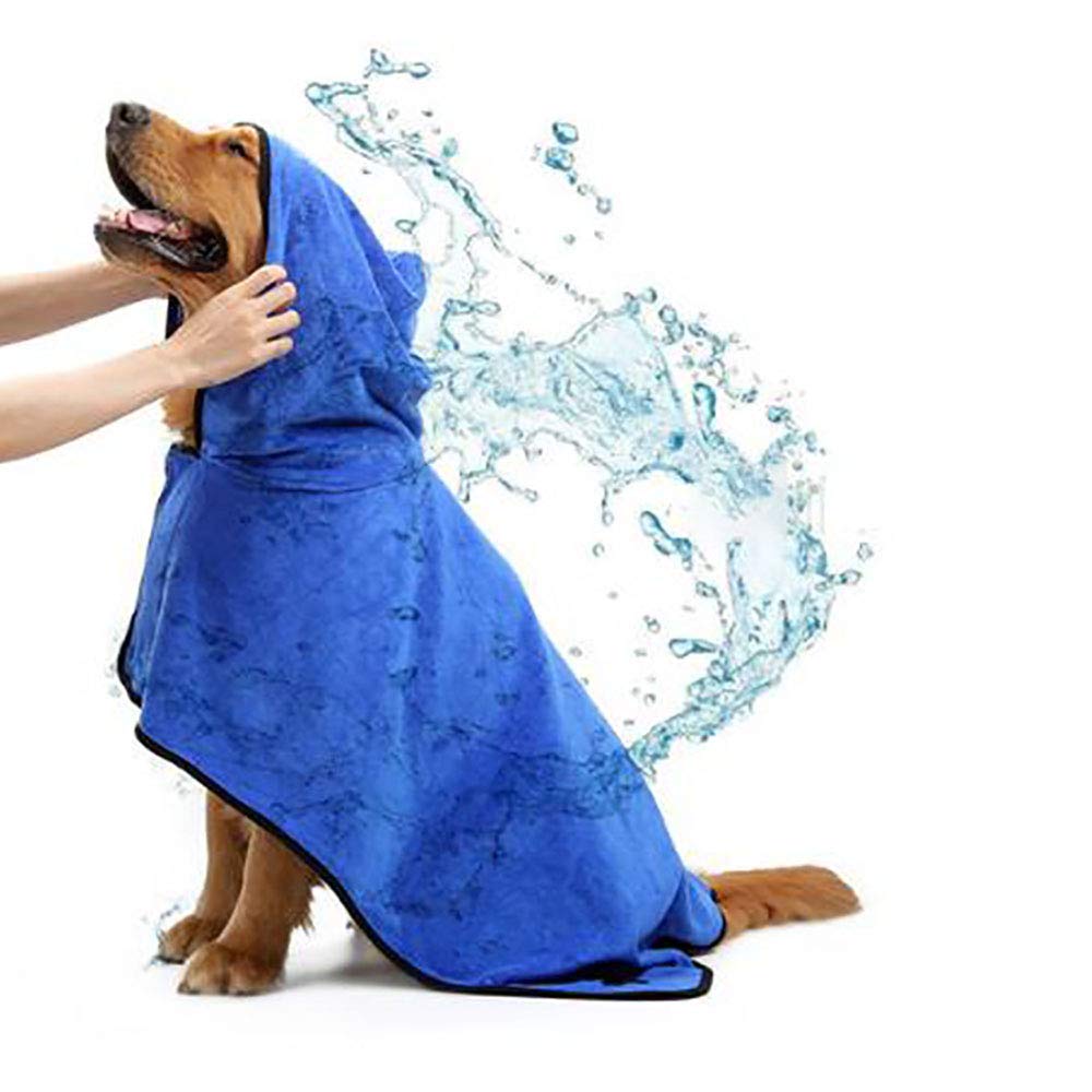 Peignoir Serviette de Bain pour Chien Microfibre Peignoir pour Chien Grand Petit Séchage Rapide, Serviette de Bain pour Animaux