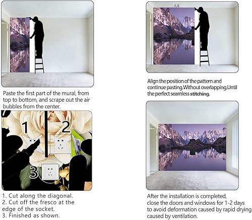 Miniatura 4 de YANFENQI Papel tapiz para dormitorio, papel escénico extraíble para decoración de pared, decoración de pared, aplicación multiescenario (W) 118