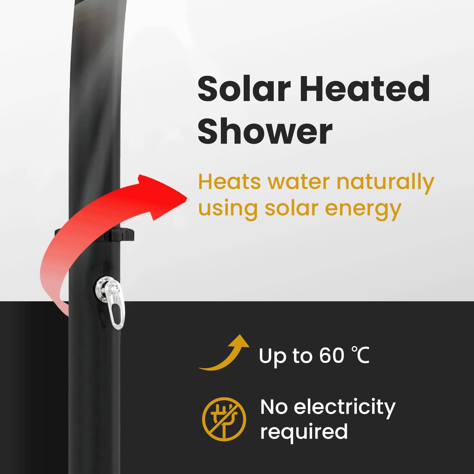 vidaXL Prysznic solarny z głowicą prysznica 20 l PVC, ABS, Stop cynku