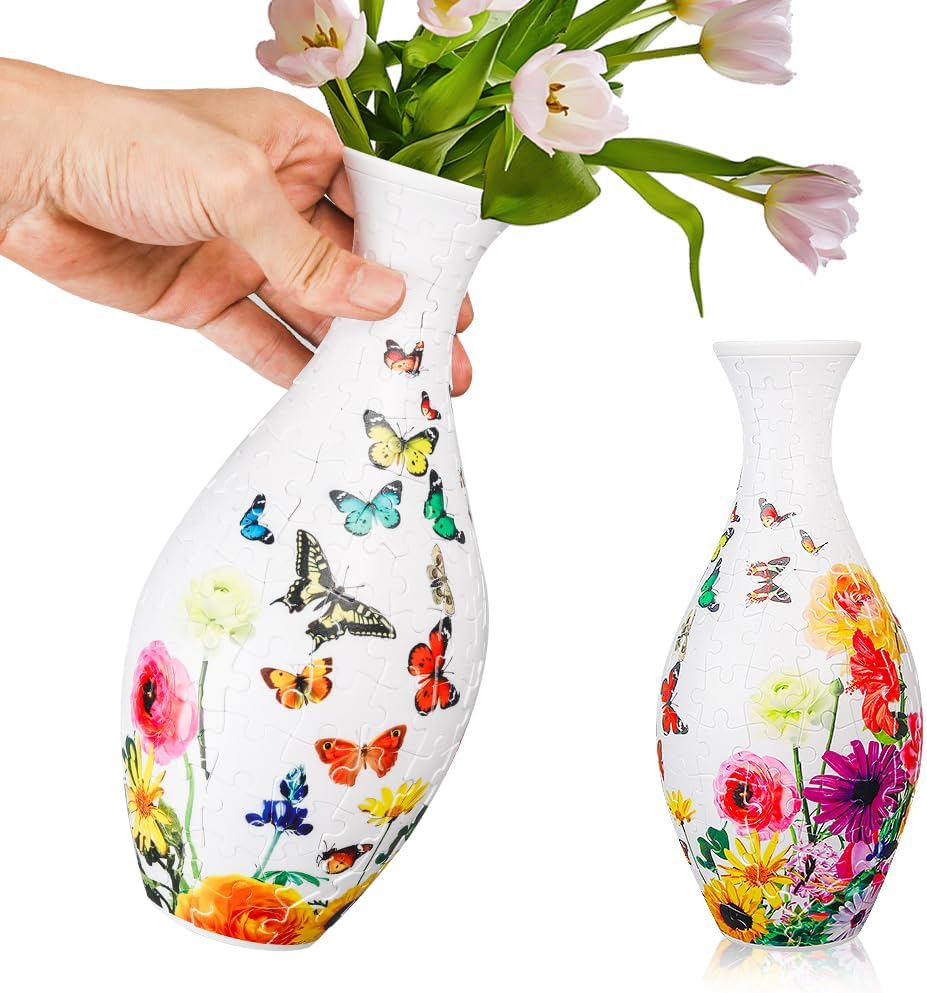 3D Puzzles Vase for Lego Flowers and Real Flower Unique