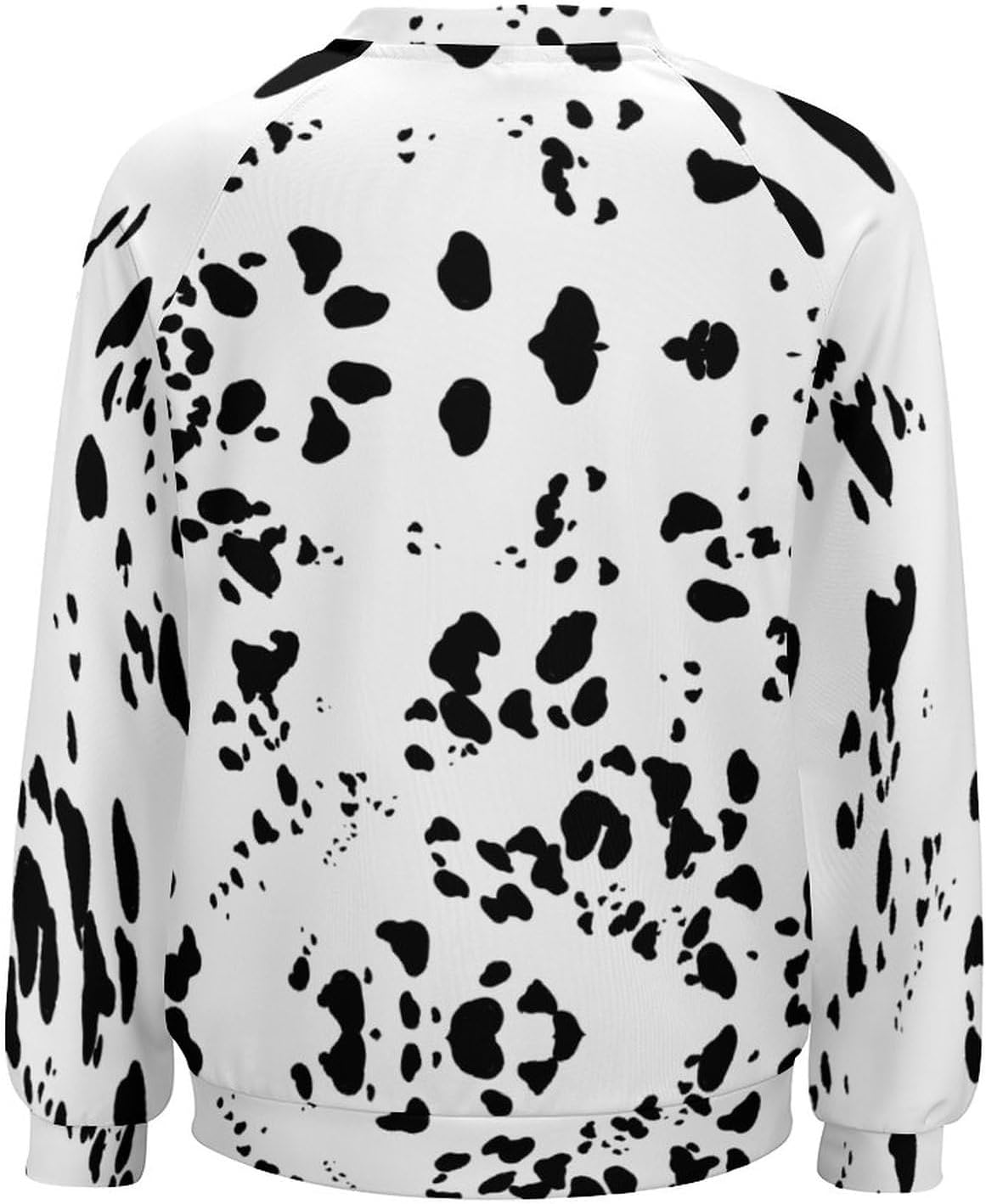 Dalmatian Print T-Shirts Casual Cute Pullover Top Long Sleeve Crew Neck Sweatshirt - Image 5